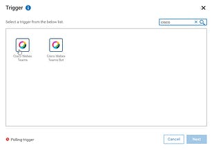 Cisco Webex Teams trigger