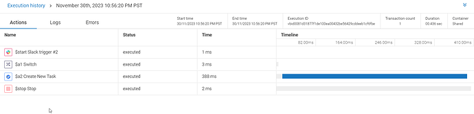 Workflow execution status