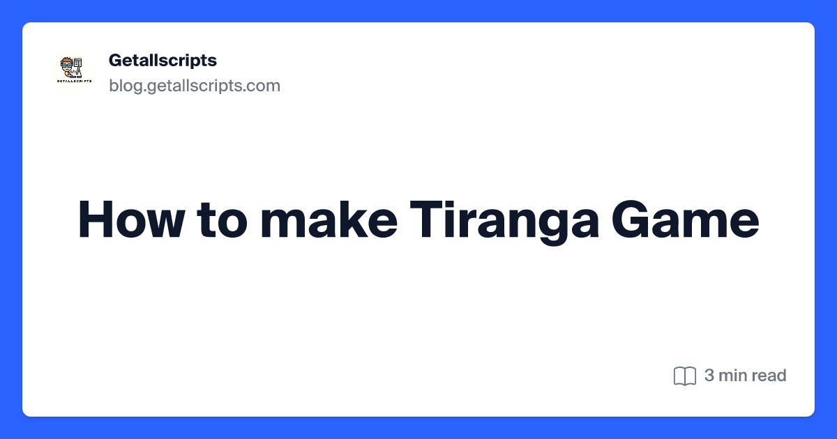 How to make Tiranga Game