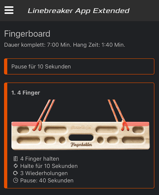 Linebreaker fingerboard training