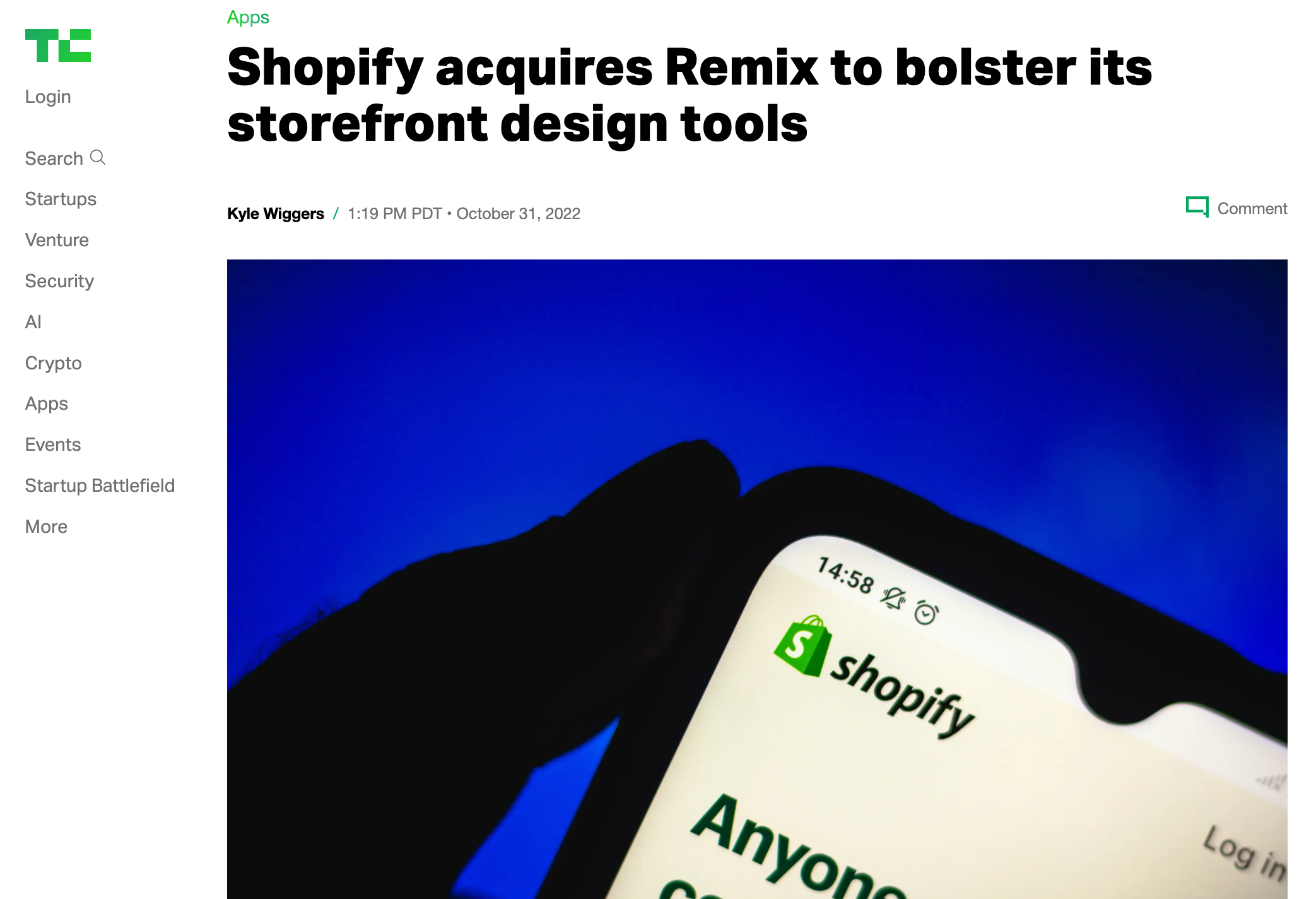 Shopfiy acquired Remix in late 2022