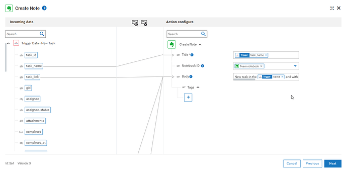 Evernote connector configurationI