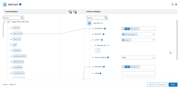 Trello connector configuration