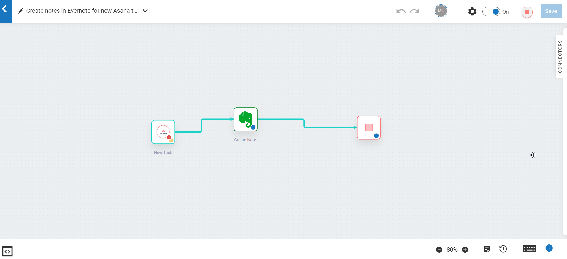 Track Asana tasks in Evernote, Pivotal Tracker, or Trello with webMethods.io Integration