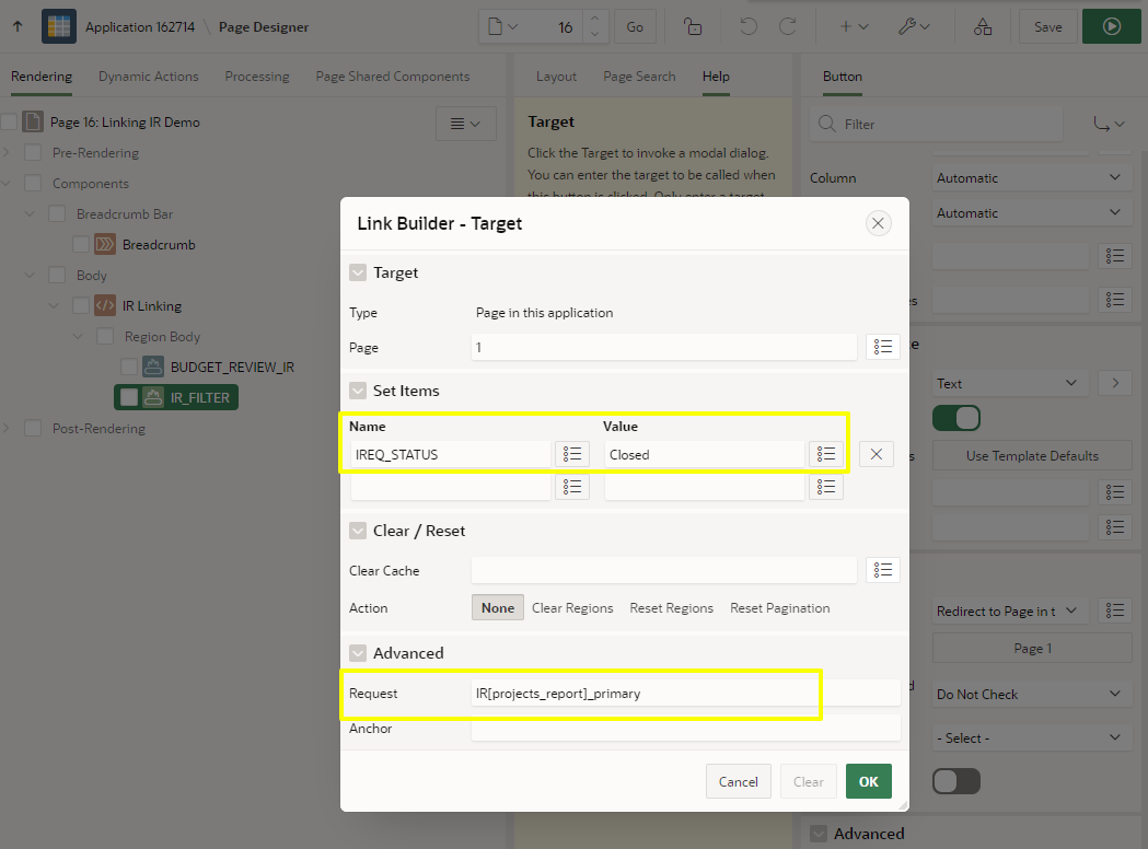 Linking to Oracle APEX Interactive Report