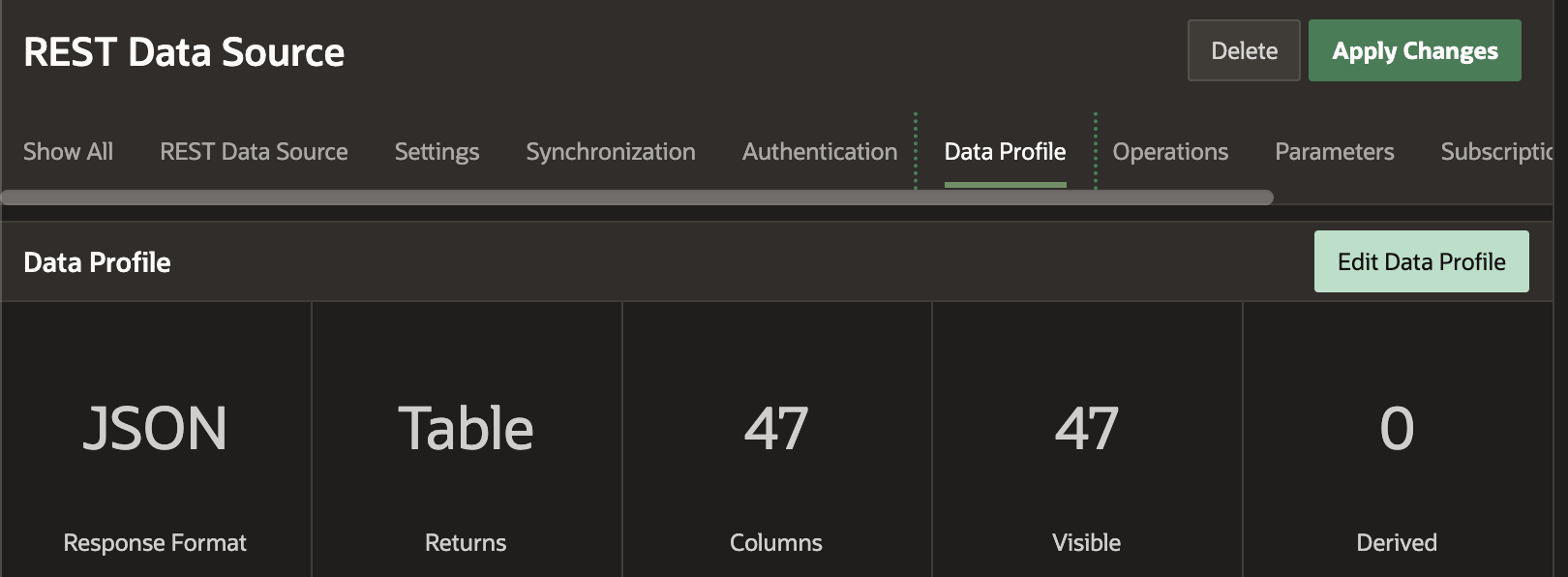 APEX REST Source Data Profile Unique Key 1