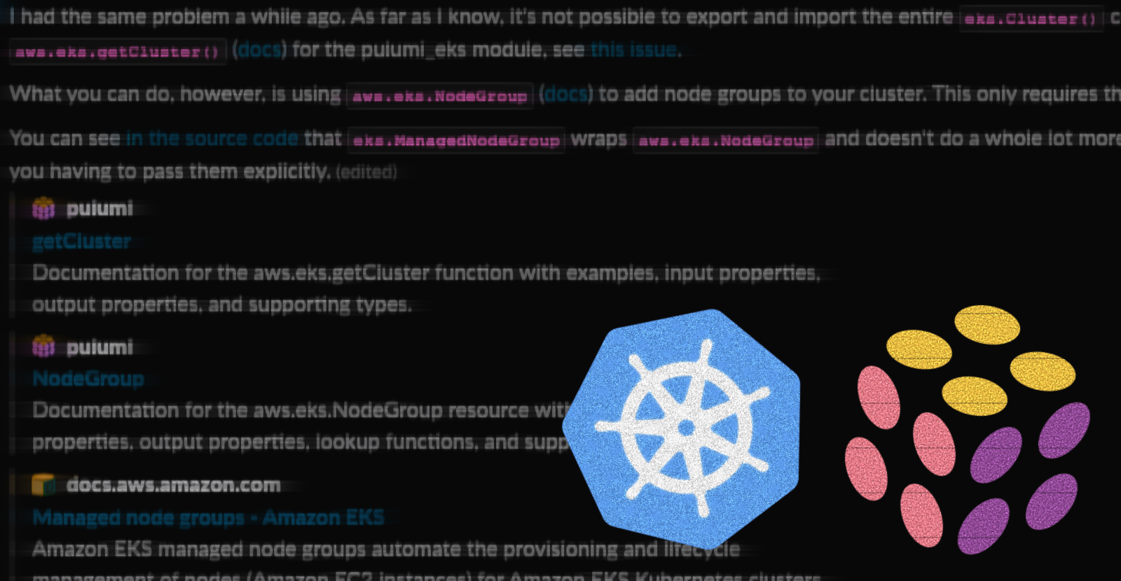 Adding a managed node group to an EKS cluster in a different Pulumi stack