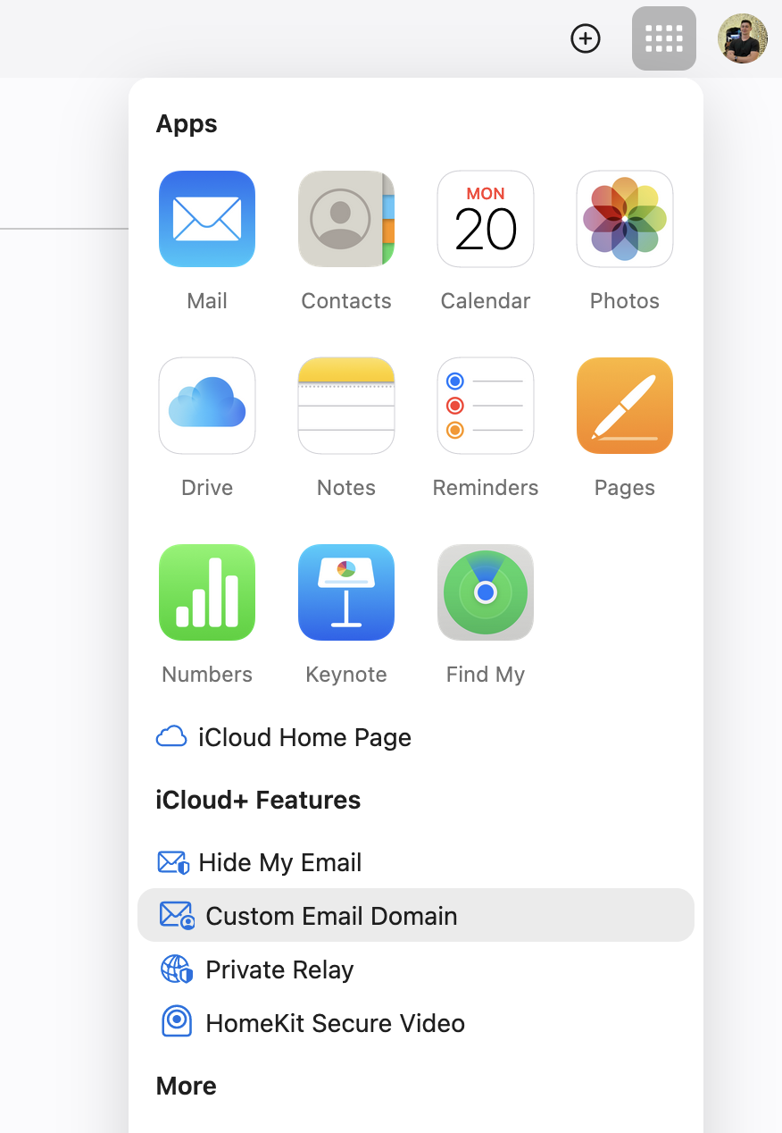 Adding custom email domain in iCloud