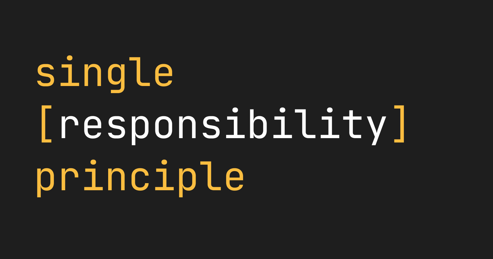 Single Responsibility Principle Analogy