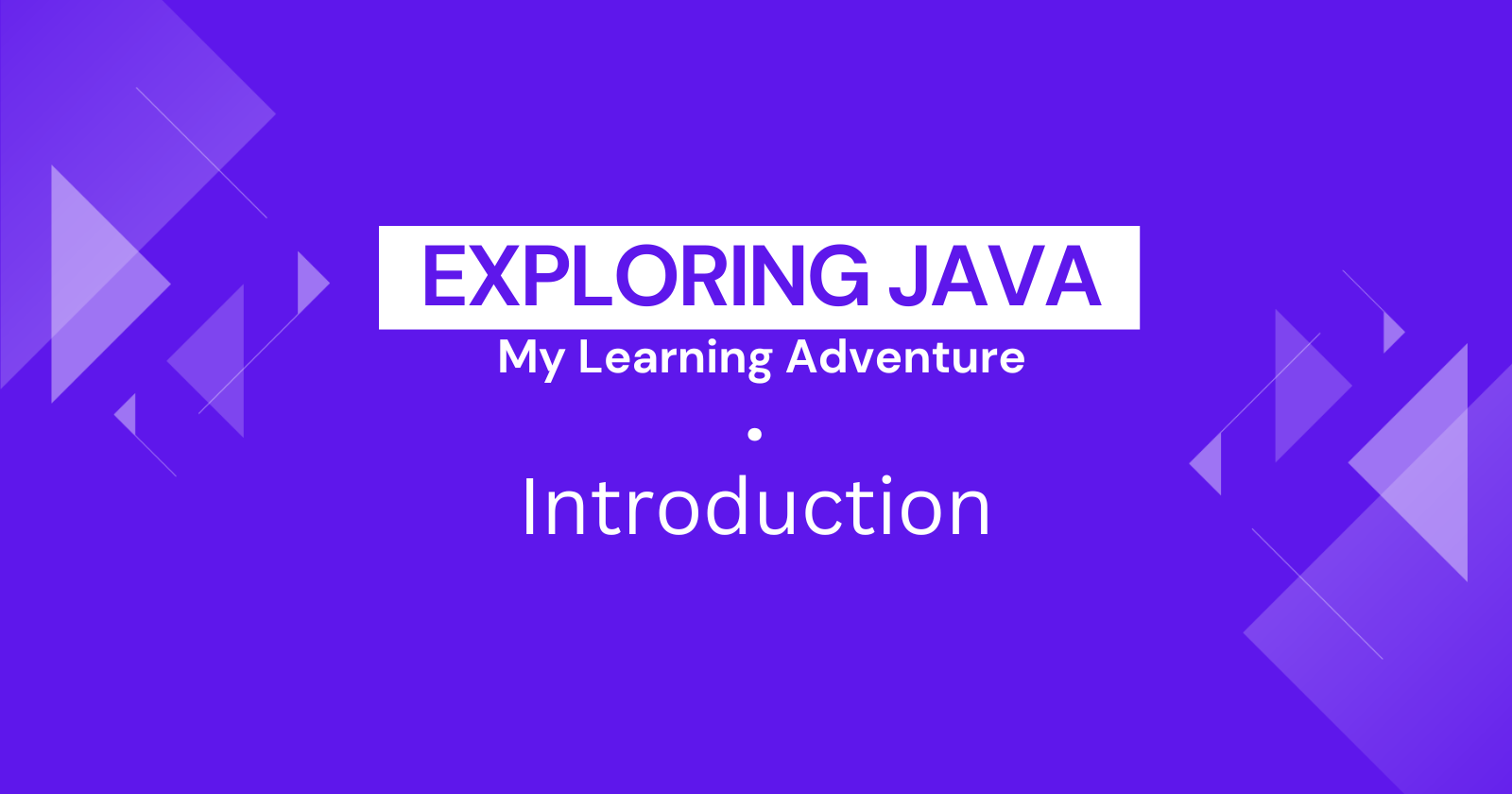 Exploring Java : My Learning Adventure