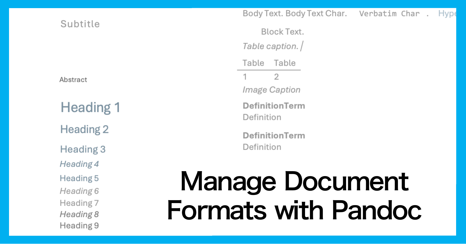 [DH] Manage Document Formats with Pandoc