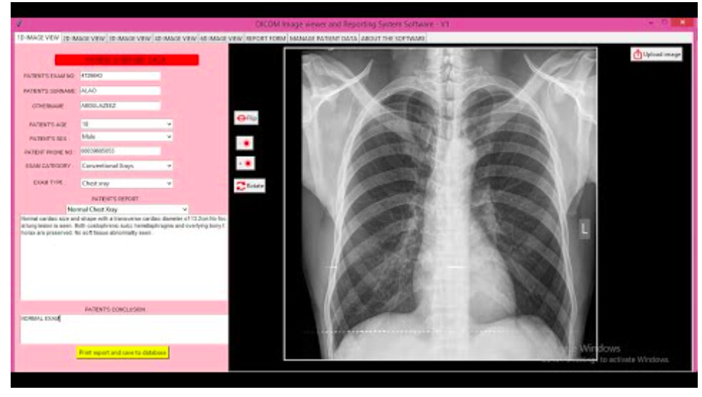 Development of Patient DICOM Image Viewer: displaying DICOM Image and Report Management in Healthcare.