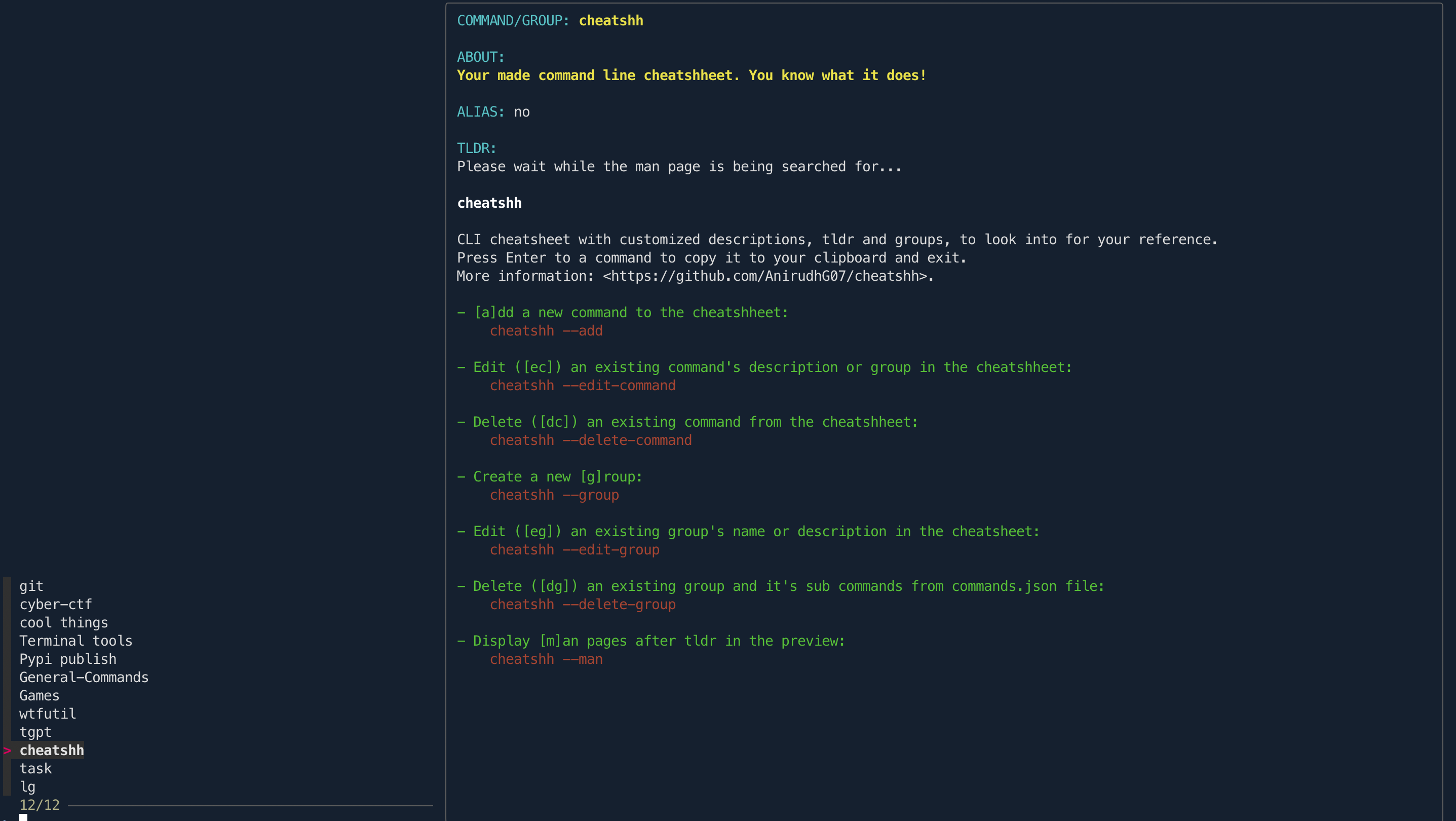 An easy way to remember all your Commands for your Terminal