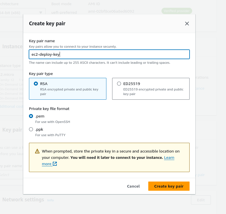 Creating a .pem file for SSH