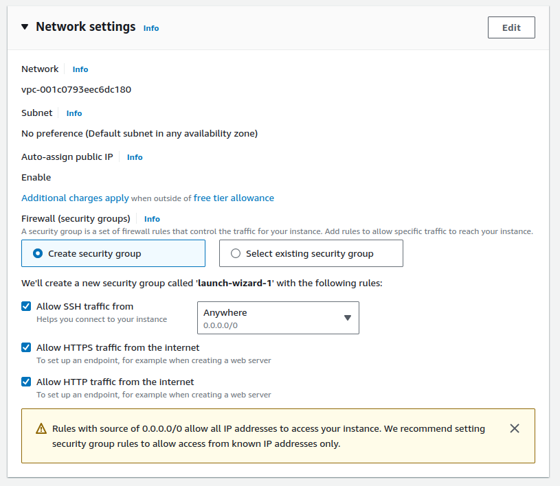 Enabling network settings