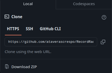 GitHub Repository clone screen