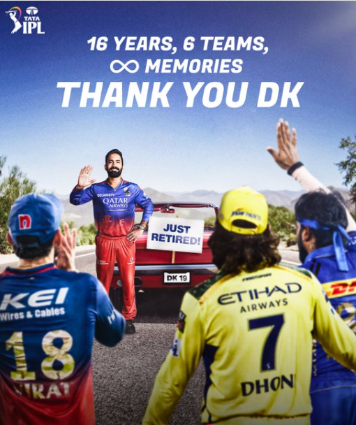 Dinesh Karthik Bids Farewell: IPL Career Concluded as Confirmed by Broadcaster