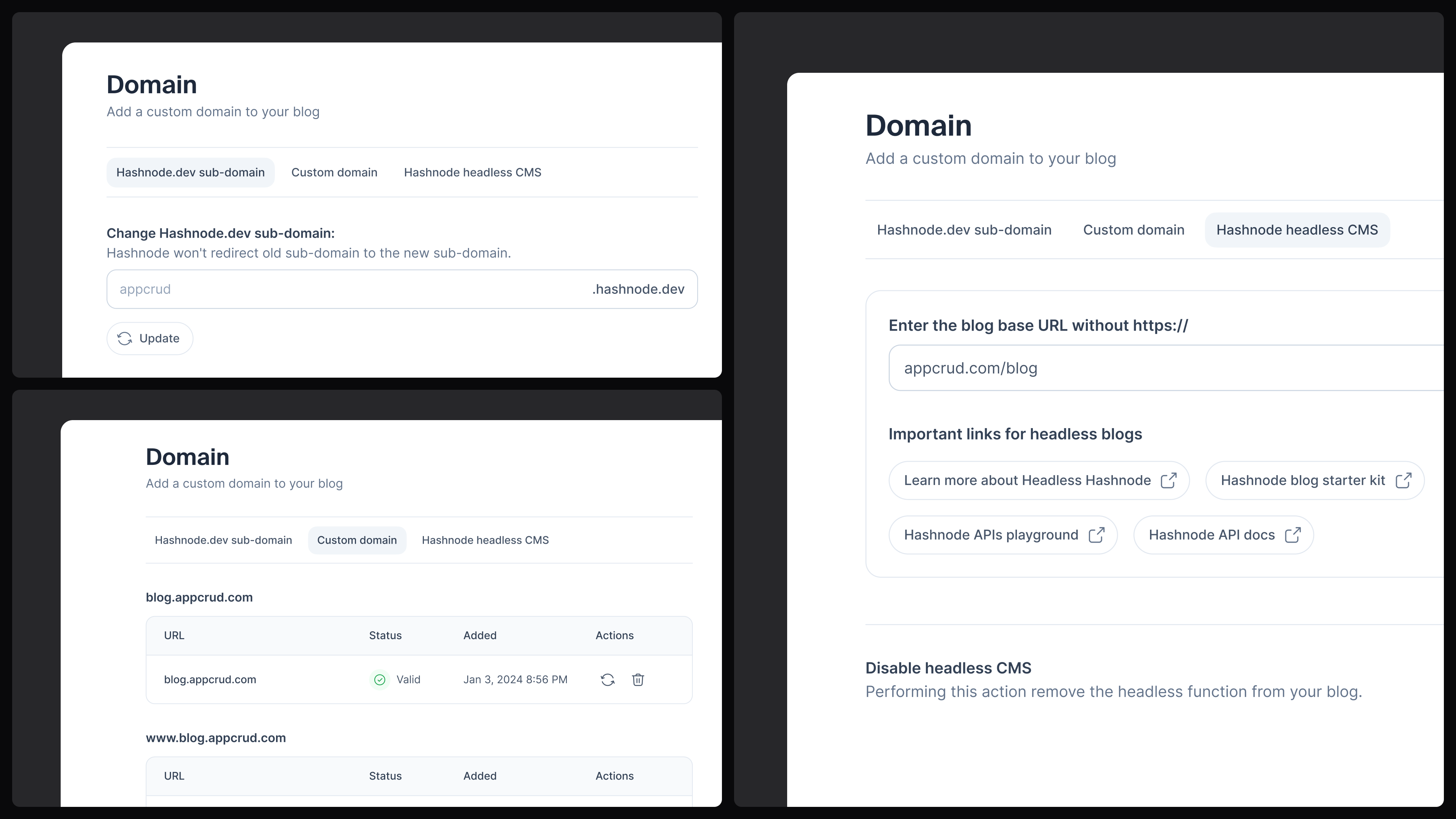 Centralized domain management