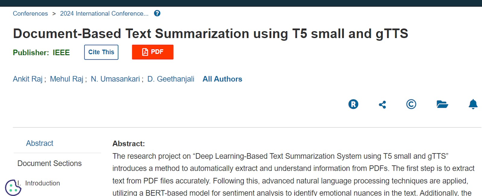 Transforming PDFs into Summaries and Audio: A New Approach with T5 and gTTS