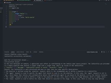 Validate your Jenkinsfile with the vscode plugin vscode-jenkins-pipeline-linter-connector and the LLMs large model