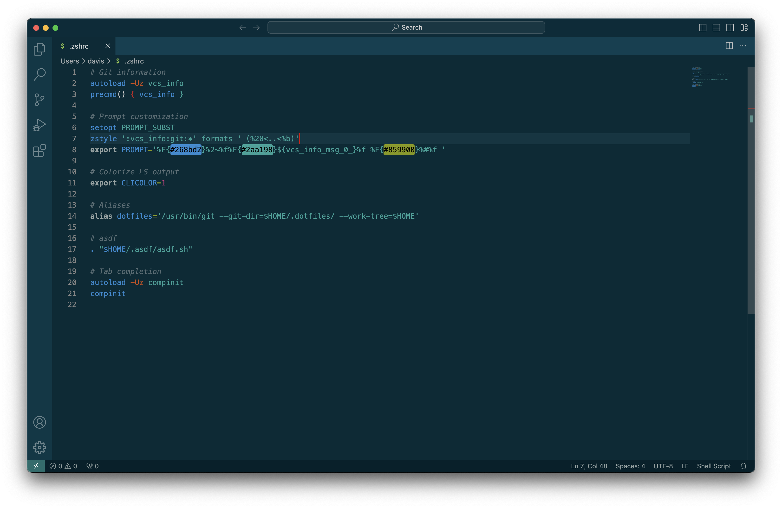 Solarized Dark theme for Visual Studio Code