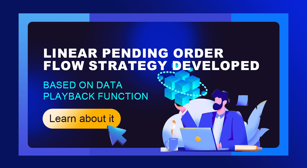 Linear pending order flow strategy developed based on data playback function