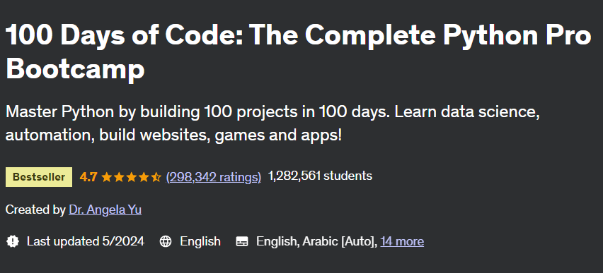 100 Days of Code: The Complete Python Pro Bootcamp