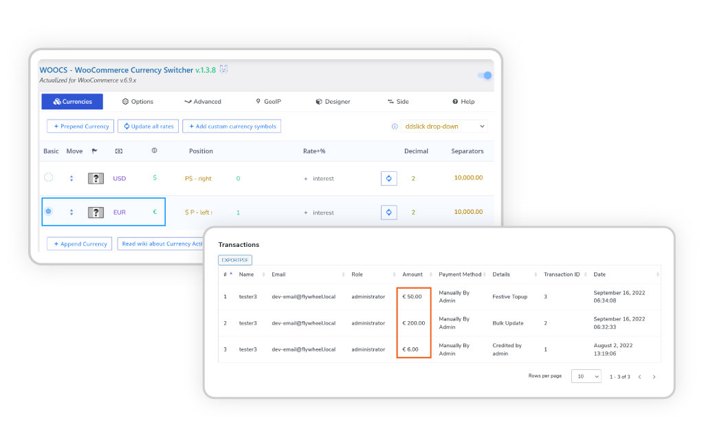Wallet Currency Switcher
