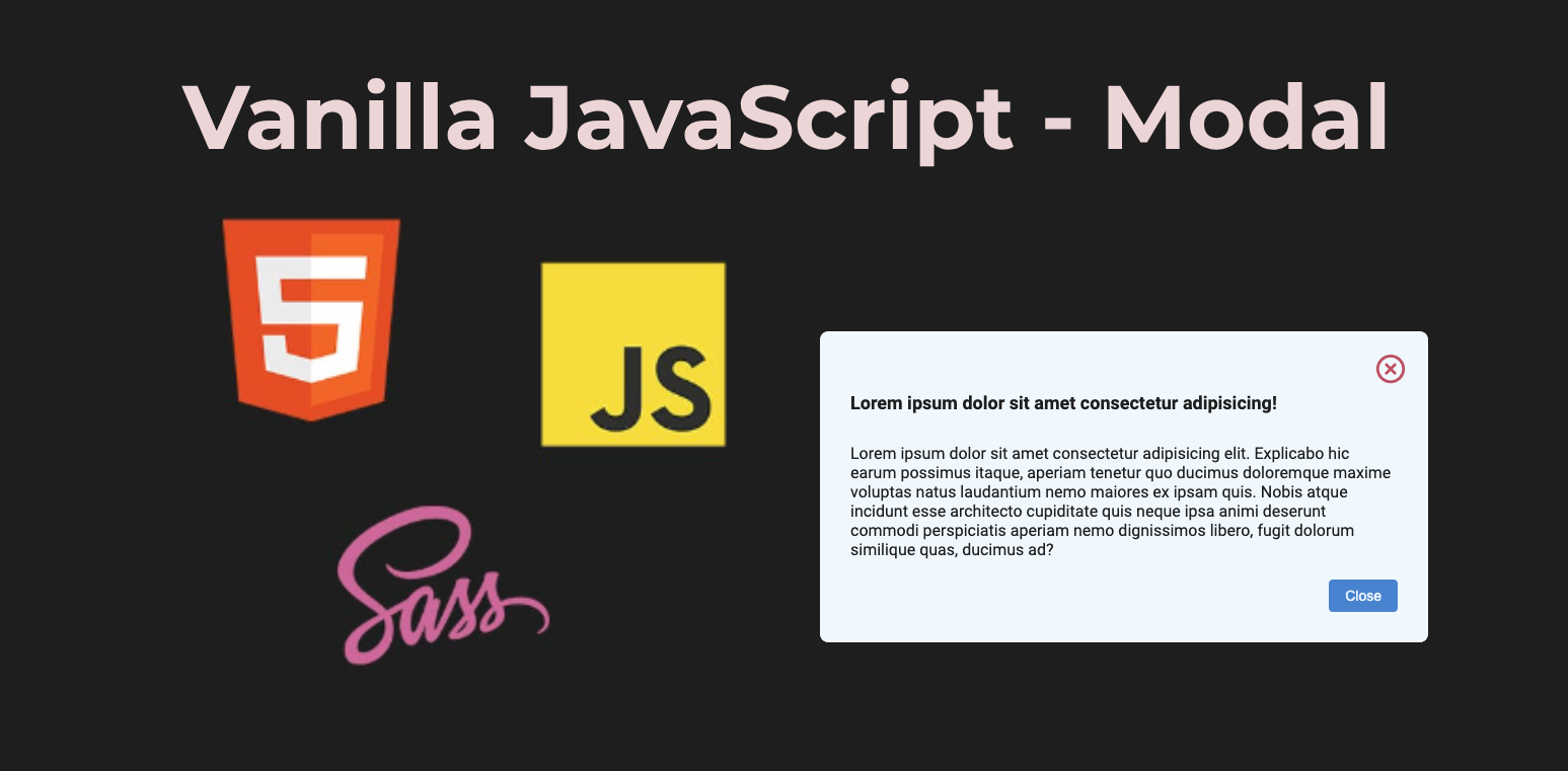 Vanilla JavaScript - Modal