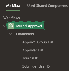 Oracle APEX Workflow Parameters