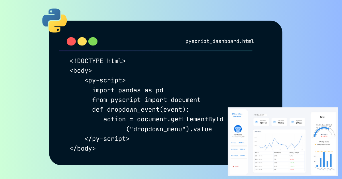 Use Pyscript to Build a Python Dashboard Web App (2024)