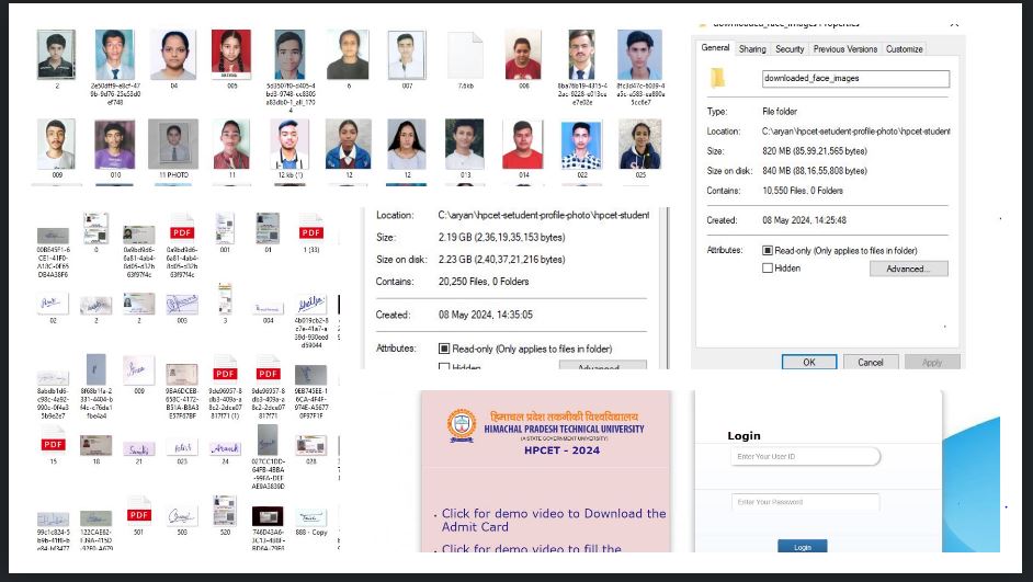 HPCET Student Img , sign , ID Proof Scrap Data