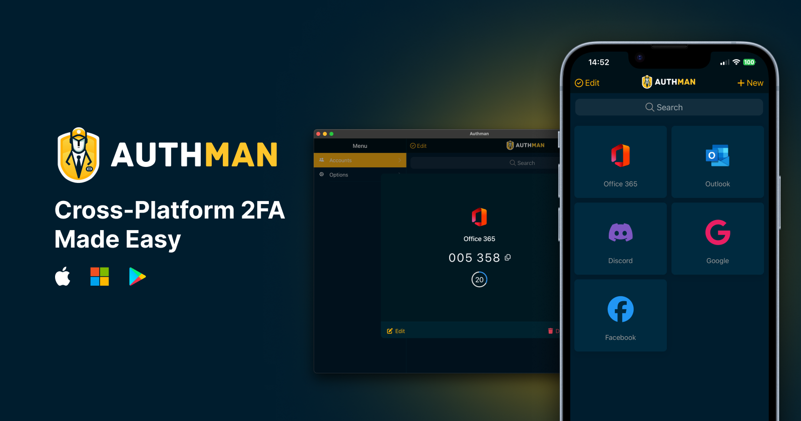 Authmen Authman - An Authy Alternative for TOTP 2FA