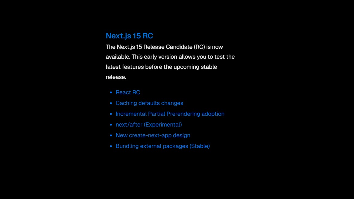 Next.js 15 RC with Updated Fetures