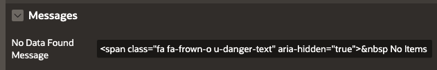 Oracle APEX Select One Item Type No Data Found Message