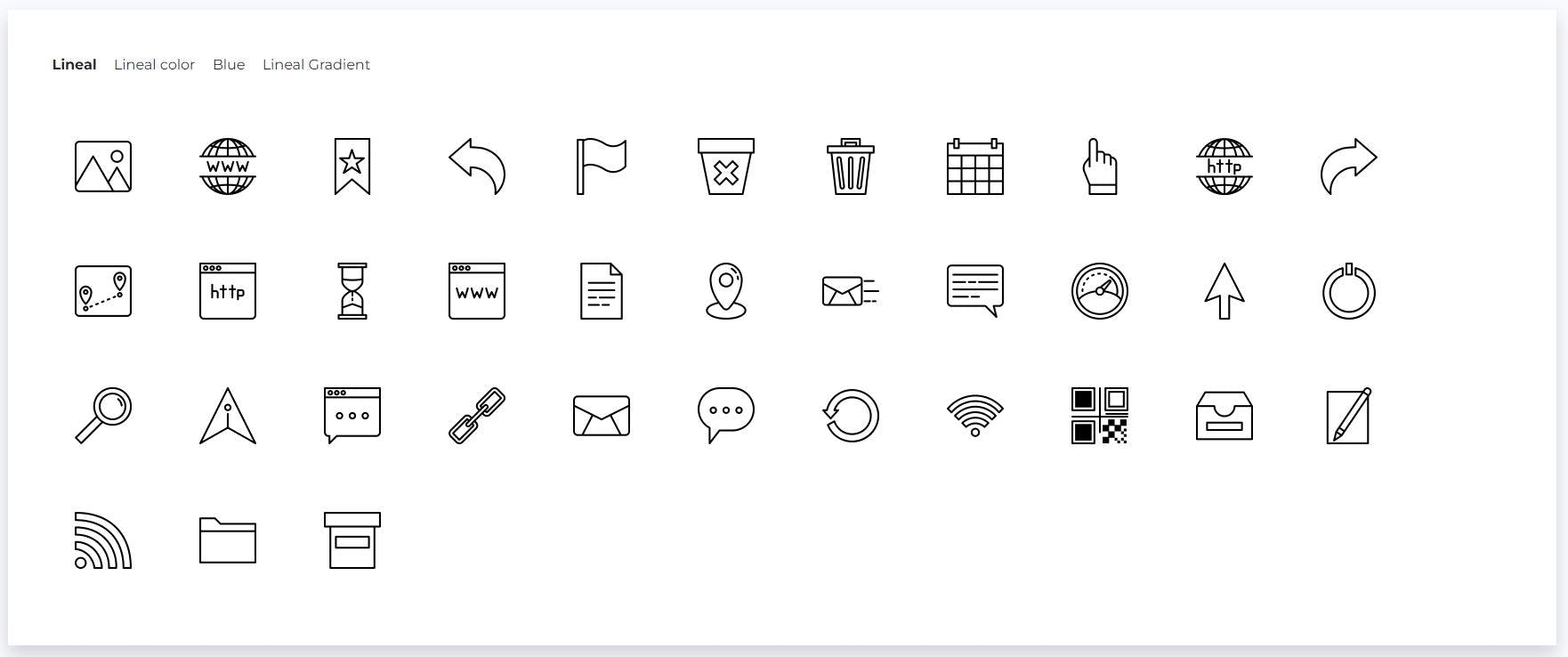 Email Icons lineal style