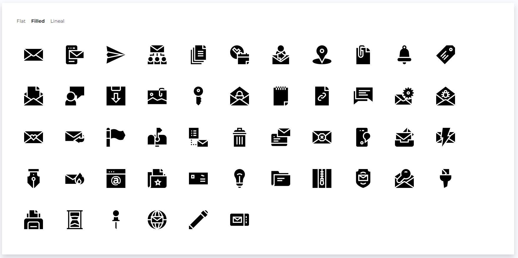 Email Icons filled style