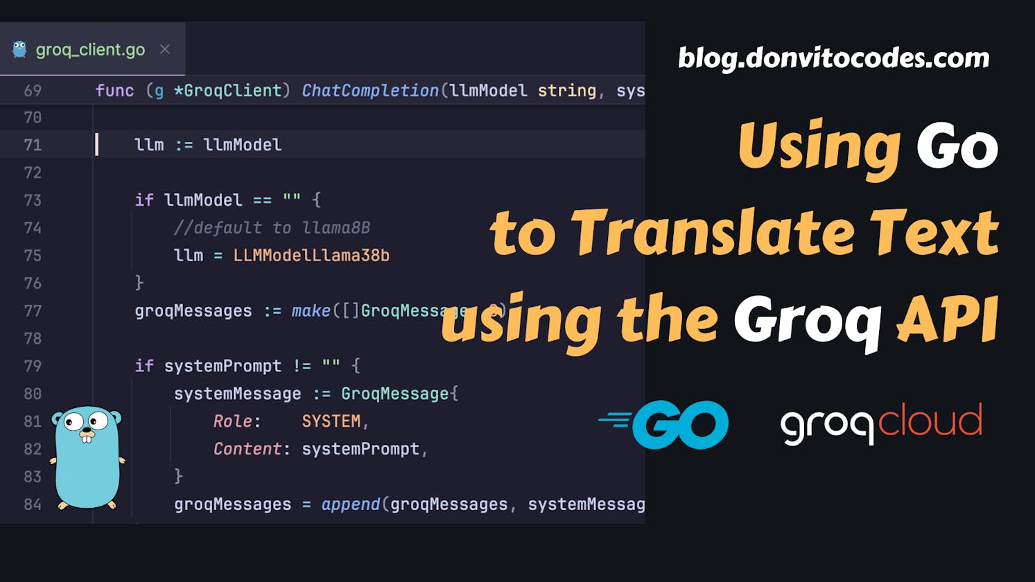 Using Go to Translate Text using the Groq API (Fast Inference)