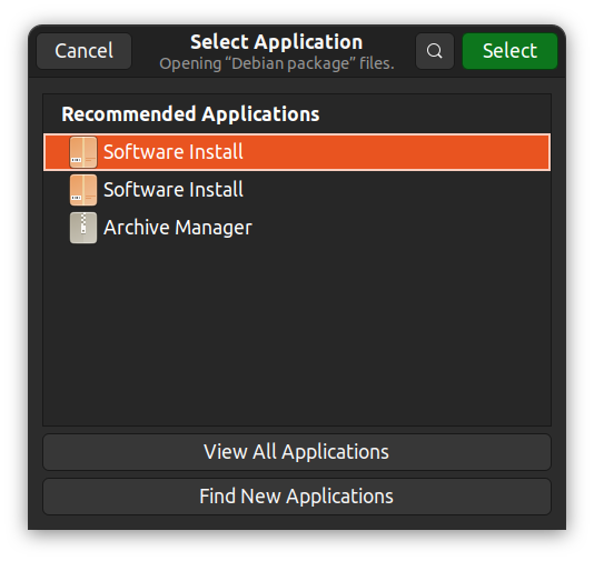 Installing a software using an app