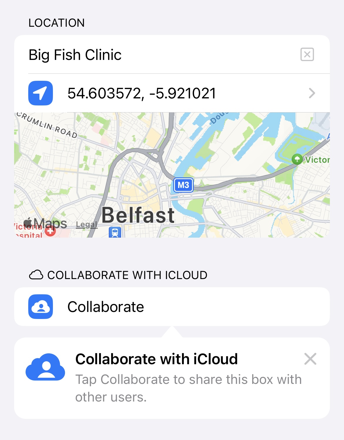 Location of the Collaborate button on the Edit Box page.