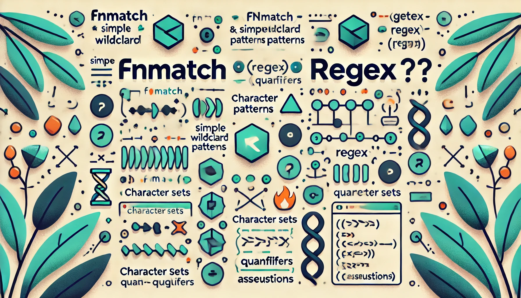 Comparing fnmatch and regex