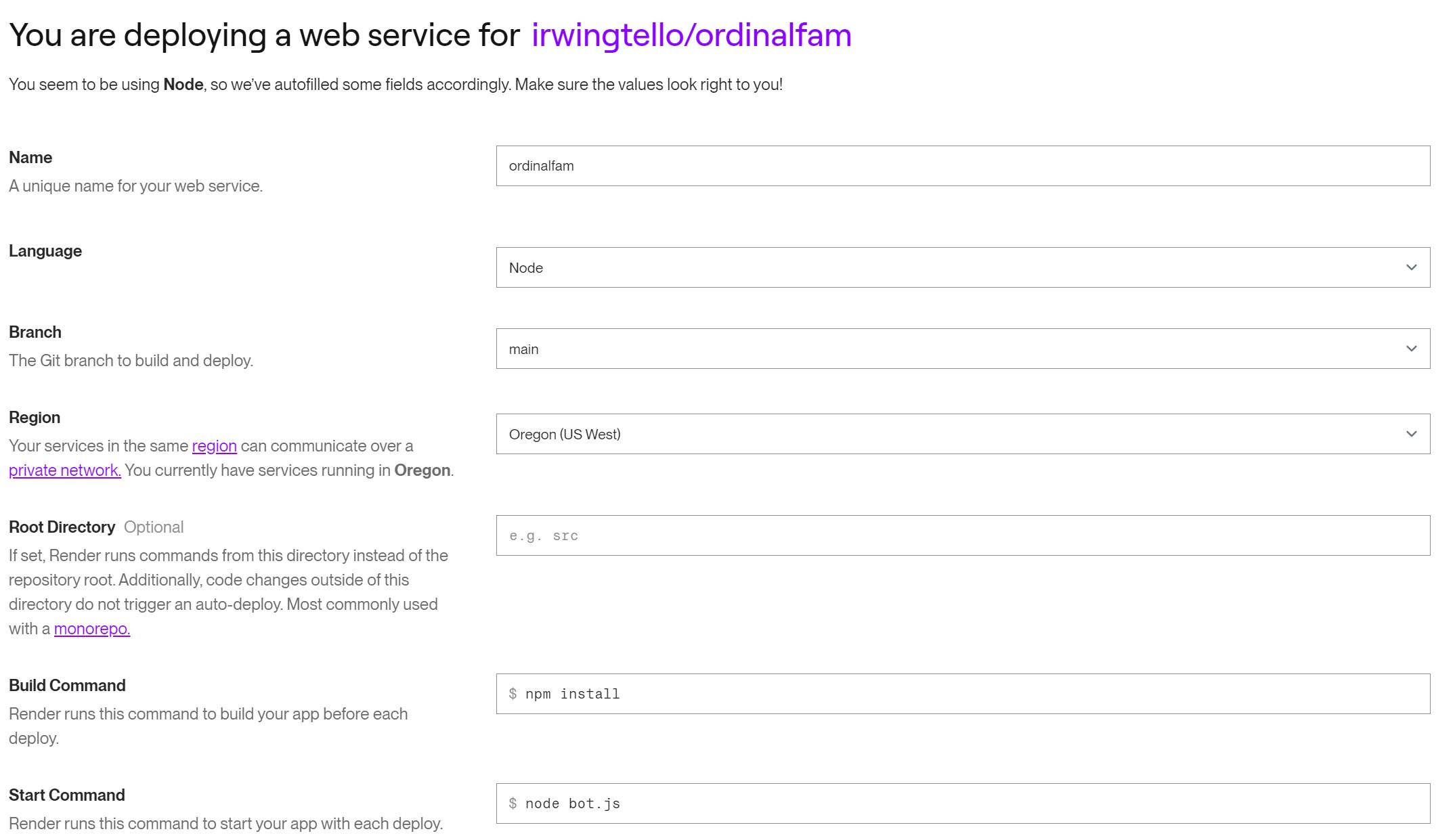 Configuring environment variables on render.com