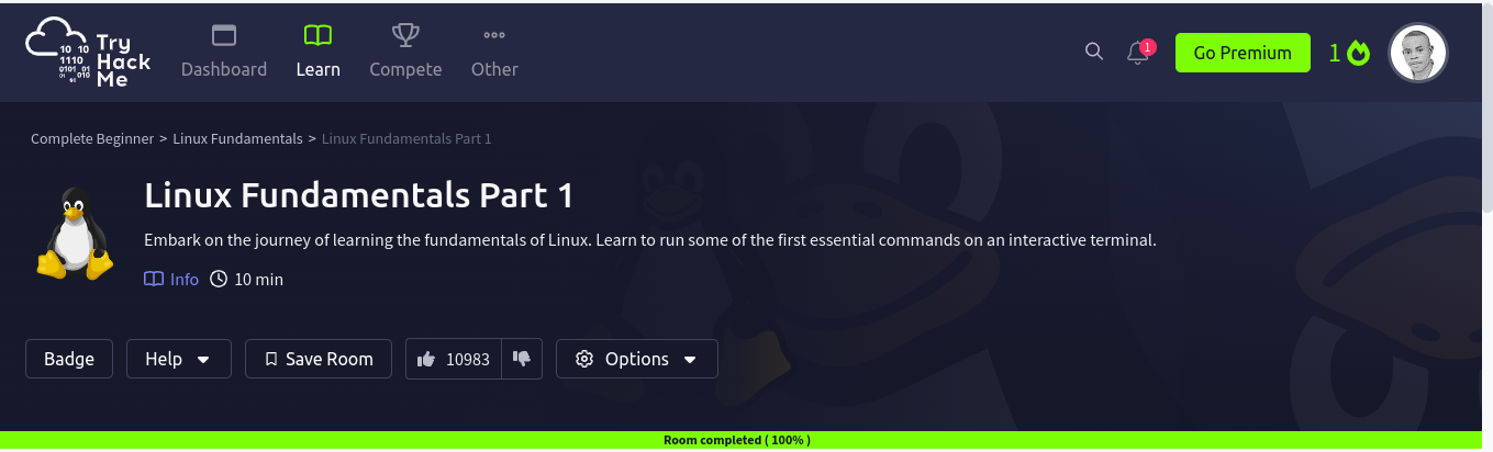 TryHackMe (THM) | Linux Fundamentals Part 1