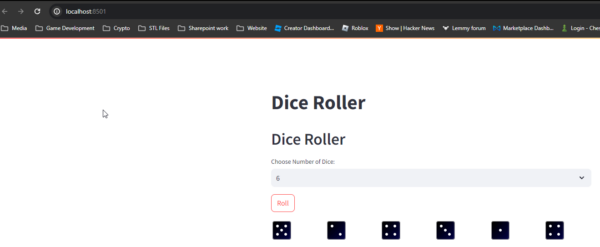 Dice Roller coding with Python using Streamlit and Tkinter