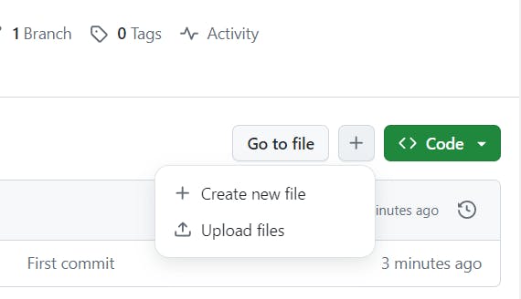 Click on the '+' icon to create a new file