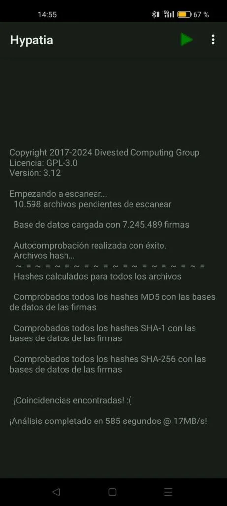 Escáner malware para Android: Hypatia