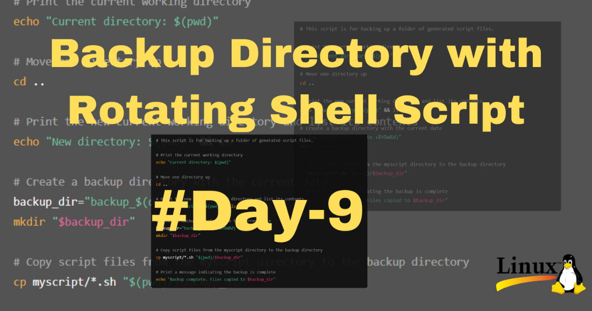 Backup Directory with Rotating Shell Script