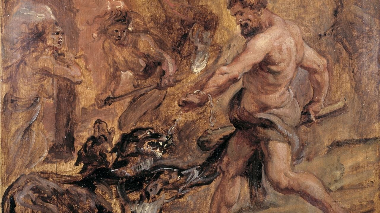 mitolojide cerberus çizimi