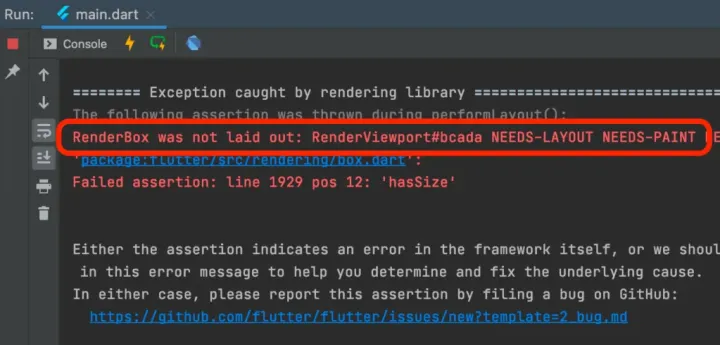 Not Rendered Block RenderBox was not laid out, Vertical viewport was given unbounded...