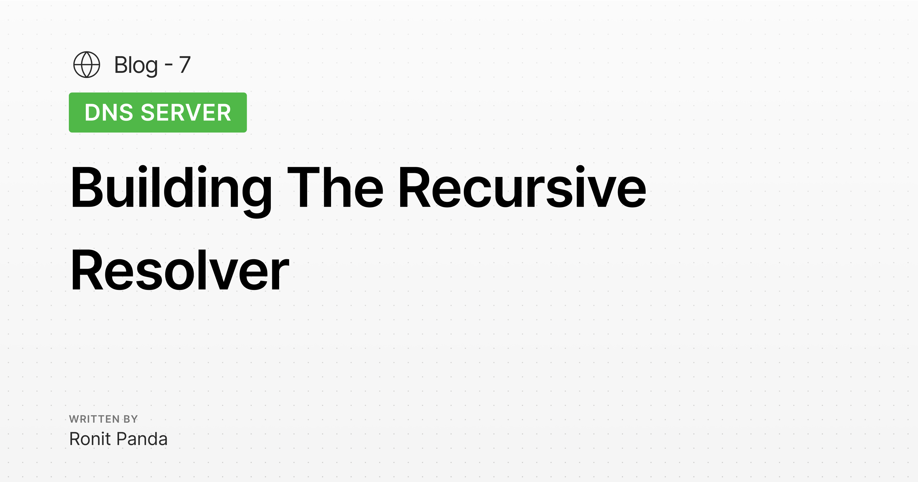 Building the recursive resolver